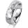 Ring 14 Karat Weissgold 6.0 mm diamantmatt 3 Brillanten G vs Gesamt 0,060ct