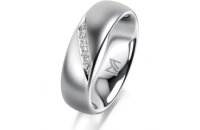 Ring 14 Karat Weissgold 6.0 mm l&auml;ngsmatt 5...
