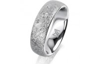 Ring 14 Karat Weissgold 6.0 mm kristallmatt 5 Brillanten...