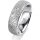 Ring 14 Karat Weissgold 6.0 mm kristallmatt 5 Brillanten G vs Gesamt 0,080ct