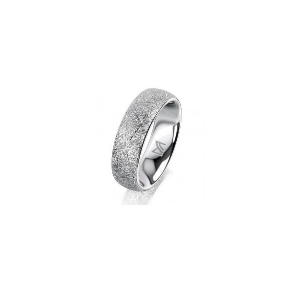 Ring 18 Karat Weissgold 6.0 mm kristallmatt