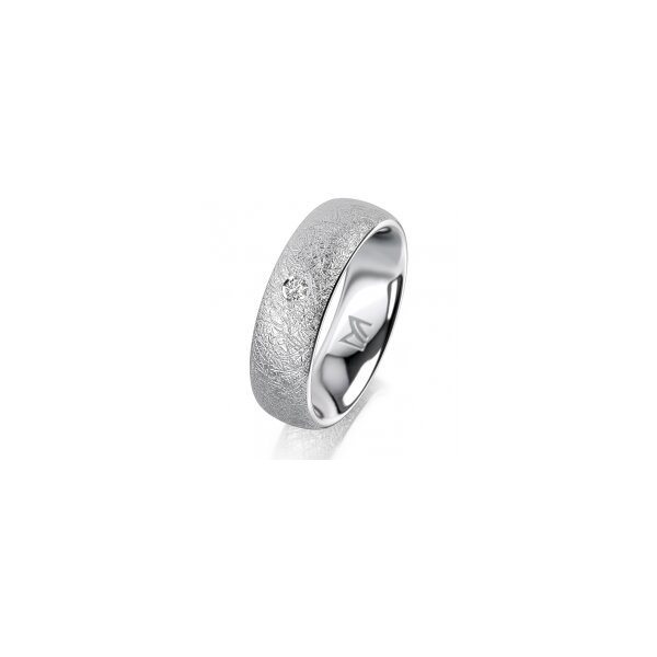 Ring 18 Karat Weissgold 6.0 mm kreismatt 1 Brillant G vs 0,035ct