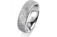 Ring 18 Karat Weissgold 6.0 mm kristallmatt 1 Brillant G...