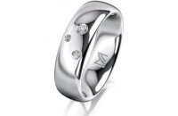 Ring 18 Karat Weissgold 6.0 mm poliert 3 Brillanten G vs...
