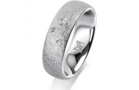 Ring 18 Karat Weissgold 6.0 mm kreismatt 3 Brillanten G...