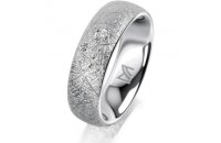 Ring 18 Karat Weissgold 6.0 mm kristallmatt 3 Brillanten...