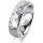 Ring 18 Karat Weissgold 6.0 mm diamantmatt 3 Brillanten G vs Gesamt 0,060ct