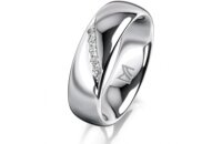 Ring 18 Karat Weissgold 6.0 mm poliert 5 Brillanten G vs...