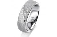 Ring 18 Karat Weissgold 6.0 mm kreismatt 5 Brillanten G...
