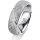 Ring 18 Karat Weissgold 6.0 mm kristallmatt 5 Brillanten G vs Gesamt 0,065ct