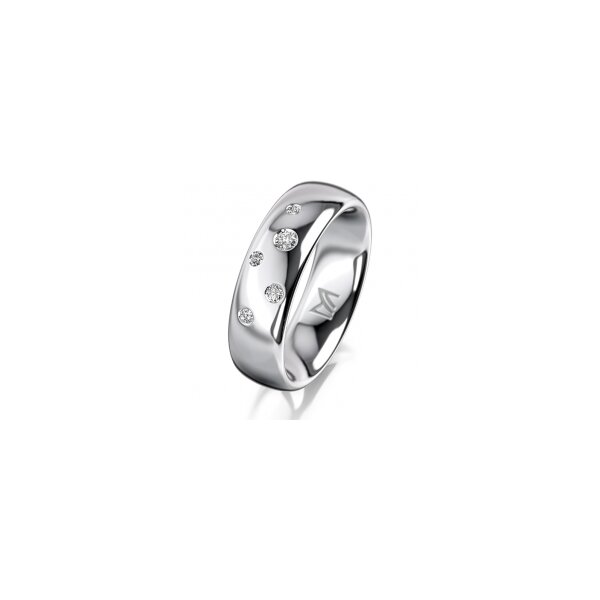 Ring 18 Karat Weissgold 6.0 mm poliert 5 Brillanten G vs Gesamt 0,080ct