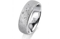 Ring 18 Karat Weissgold 6.0 mm kreismatt 5 Brillanten G...