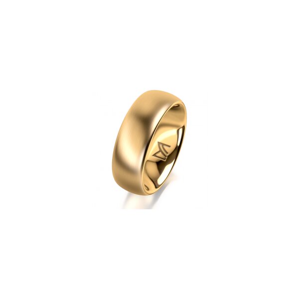 Ring 14 Karat Gelbgold 7.0 mm l&auml;ngsmatt