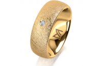 Ring 14 Karat Gelbgold 7.0 mm kreismatt 1 Brillant G vs...