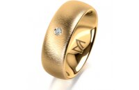 Ring 14 Karat Gelbgold 7.0 mm sandmatt 1 Brillant G vs...
