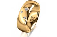 Ring 14 Karat Gelbgold 7.0 mm poliert 3 Brillanten G vs...