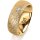 Ring 14 Karat Gelbgold 7.0 mm kristallmatt 3 Brillanten G vs Gesamt 0,070ct