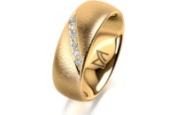 Ring 14 Karat Gelbgold 7.0 mm sandmatt 6 Brillanten G vs...