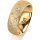 Ring 14 Karat Gelbgold 7.0 mm kreismatt 5 Brillanten G vs Gesamt 0,095ct