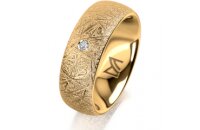 Ring 18 Karat Gelbgold 7.0 mm kristallmatt 1 Brillant G...