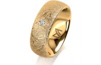 Ring 18 Karat Gelbgold 7.0 mm kristallmatt 1 Brillant G...
