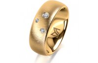 Ring 18 Karat Gelbgold 7.0 mm sandmatt 3 Brillanten G vs...