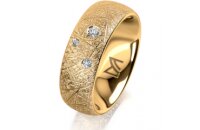 Ring 18 Karat Gelbgold 7.0 mm kristallmatt 3 Brillanten G...