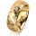 Ring 18 Karat Gelbgold 7.0 mm diamantmatt 3 Brillanten G vs Gesamt 0,070ct