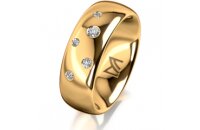Ring 18 Karat Gelbgold 7.0 mm poliert 5 Brillanten G vs...