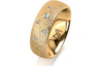 Ring 18 Karat Gelbgold 7.0 mm kreismatt 5 Brillanten G vs...