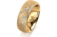 Ring 18 Karat Gelbgold 7.0 mm kristallmatt 5 Brillanten G...