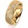 Ring 18 Karat Gelbgold 7.0 mm kristallmatt 5 Brillanten G vs Gesamt 0,095ct