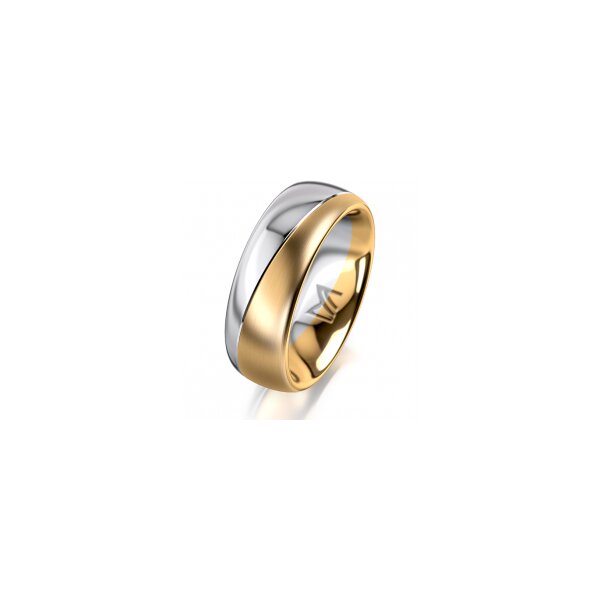 Ring 14 Karat Gelb-/Weissgold 7.0 mm längsmatt