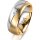 Ring 14 Karat Gelb-/Weissgold 7.0 mm längsmatt 1 Brillant G vs 0,025ct