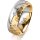 Ring 14 Karat Gelb-/Weissgold 7.0 mm diamantmatt 1 Brillant G vs 0,035ct