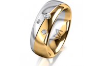 Ring 14 Karat Gelb-/Weissgold 7.0 mm poliert 3 Brillanten...