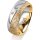 Ring 14 Karat Gelb-/Weissgold 7.0 mm kristallmatt 3 Brillanten G vs Gesamt 0,070ct