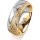 Ring 14 Karat Gelb-/Weissgold 7.0 mm kristallmatt 6 Brillanten G vs Gesamt 0,080ct