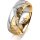 Ring 14 Karat Gelb-/Weissgold 7.0 mm diamantmatt 6 Brillanten G vs Gesamt 0,080ct
