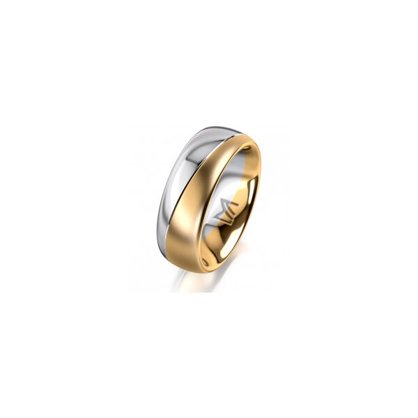 Ring 18 Karat Gelb-/Weissgold 7.0 mm l&auml;ngsmatt
