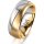 Ring 18 Karat Gelb-/Weissgold 7.0 mm l&auml;ngsmatt