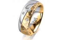 Ring 18 Karat Gelb-/Weissgold 7.0 mm diamantmatt 3...