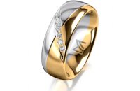 Ring 18 Karat Gelb-/Weissgold 7.0 mm poliert 6 Brillanten...