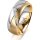 Ring 18 Karat Gelb-/Weissgold 7.0 mm sandmatt 6 Brillanten G vs Gesamt 0,080ct