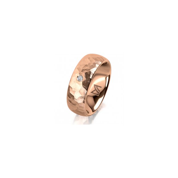 Ring 14 Karat Rotgold 7.0 mm diamantmatt 1 Brillant G vs 0,025ct