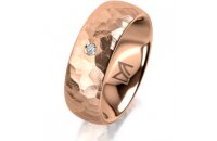 Ring 14 Karat Rotgold 7.0 mm diamantmatt 1 Brillant G vs...