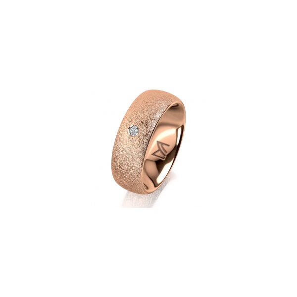 Ring 14 Karat Rotgold 7.0 mm kreismatt 1 Brillant G vs 0,035ct