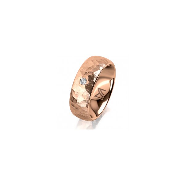 Ring 14 Karat Rotgold 7.0 mm diamantmatt 1 Brillant G vs 0,035ct