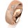 Ring 14 Karat Rotgold 7.0 mm kreismatt 3 Brillanten G vs Gesamt 0,070ct