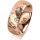 Ring 14 Karat Rotgold 7.0 mm diamantmatt 3 Brillanten G vs Gesamt 0,070ct